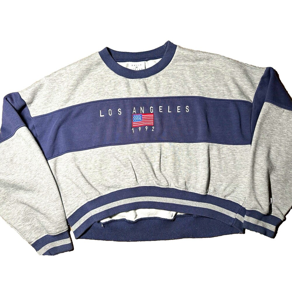 Daisy Street Los Angeles 1992 USA Crop Sweatshirt Gray L Indie/Streetwear